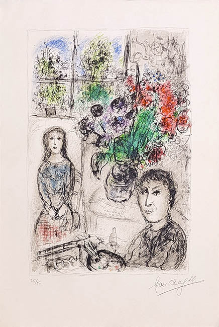 Marc Chagall 'Le Chevalet Aux Fleurs'