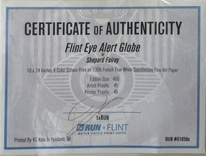 Shepard Fairey 'Flint Eye Alert Globe'