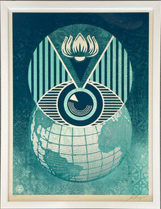 Shepard Fairey 'Flint Eye Alert Globe'