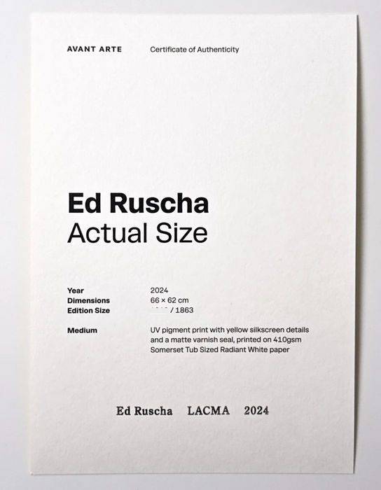 Ed Ruscha 'Actual Size (Spam)'