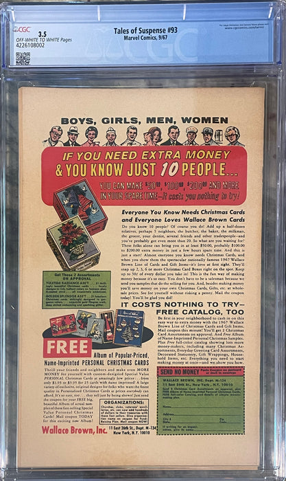 Tales of Suspense #93 CGC 3.5